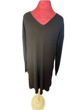 Capella Black Long Sleeve Stretch Knit Long Sweater or Dress Women’s Size M