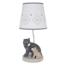 Lambs Ivy Woodland Forest Gray Bears Nursery Lamp with Shade Bulb