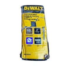 5,000pcs; DeWalkt DBN18200, 2" Indoor 18 Ga Brad Nails - Open Box - READ