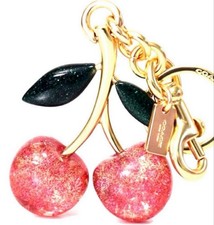 NEW Coach Cherry Glitter Key Chain Bag Charm 88547 Authentic