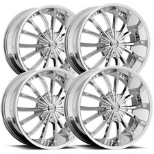 Set Of 4 Vct V63 Mancini 22x9.5 5x1155x120 15mm Chrome Wheels Rims 22 Inch