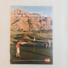 Vintage Print Ad Mastercard golf course preppie Mountains palm trees 8x10.5 2004