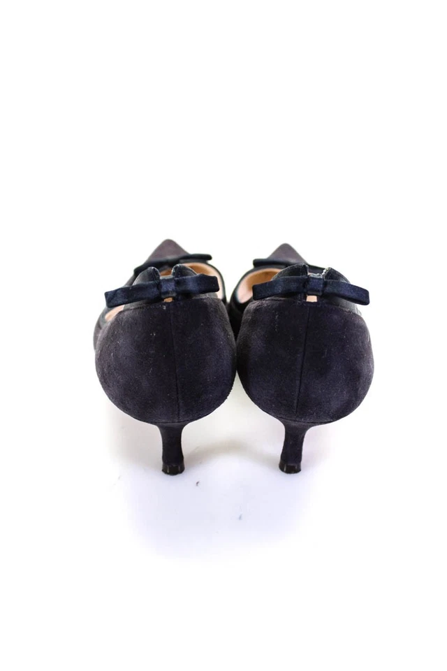 L.K. Zapatos de tacón bajo Bennett para mujer de gamuza con punta azul marino talla 36 6 Foto 3 de 4