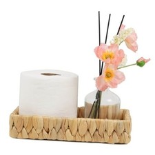 Bathroom Tray Countertop, 10 Inch Water Hyacinth Bathroom 10.1" x 6" x 2"