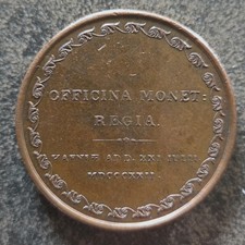 RARE Medaille KOPENHAGEN 1822 - D&auml;nemark, M&Uuml;NZBESUCH Kronprinz OSKAR v. Schweden