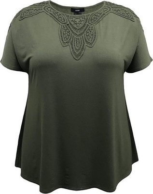 womens Stem & Vine size 3X short sleeve crochet trim v-neck top