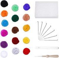 Mylerct Filzen Starterset, 16 Farben Filzwolle Nassfilzen, 10G Trockenfilzen Sta