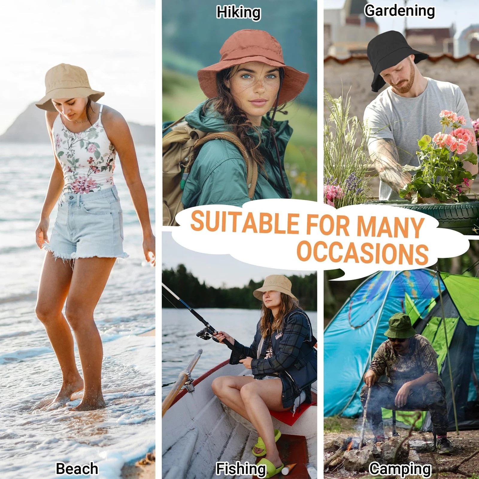 Waterproof Quick Dry Bucket Hats for Woman Men Packable Foldable Rain Sun Hat