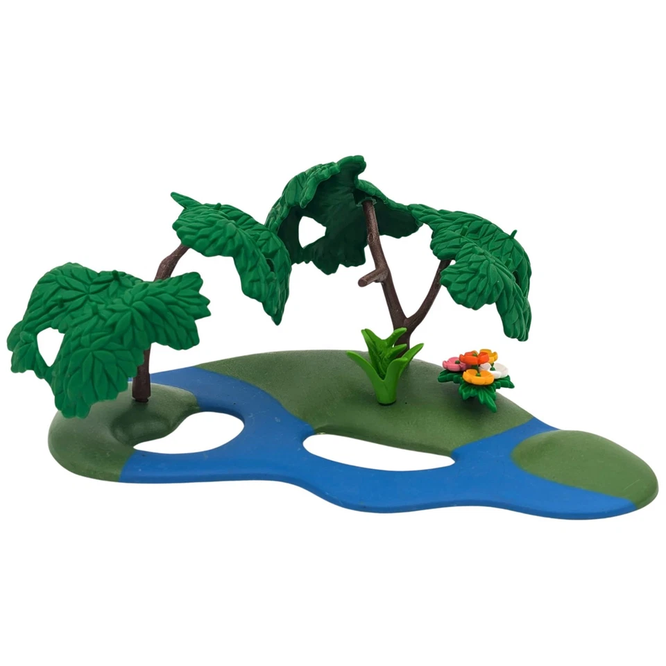 Playmobil Basis grün/blau Pflanzen Baum Fluss Wald Bauernhof Boden - Bild 1 von 1