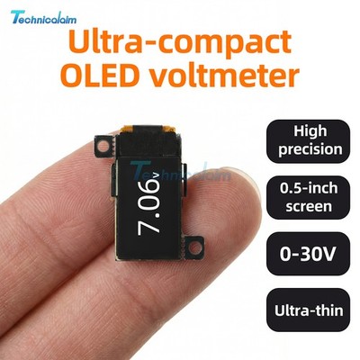 DC 0-30V Digital Voltmeter 0.5-inch OLED Ultra-Slim Mini Embedded Voltage Gauge