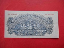 Czechoslovakia Soviet occupation WWII 1944 20 Korun P-47a