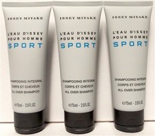  3  L'Eau D'Issey Sport Pour Homme by Issey Miyake Shower Gel 2.5 oz