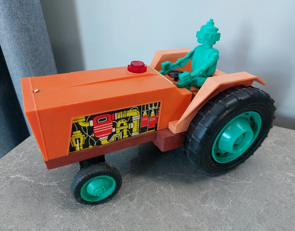 Vintage USSR Tin Plastic Toy Robot Tractor Soviet Toy of 60 s