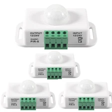 4Pack DC 24V 12V PIR Sensor LED Motion Switch Body Infrared Sensing Controller