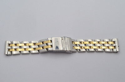 BREITLING CHRONOMAT PILOTBAND 20MM STAHL/GOLD 300D TOP ZUSTAND 2