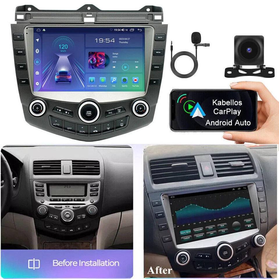 For 2003-2007 Honda Accord 9" Android 14 Carplay Car Stereo Radio GPS Navi WIFI - Image 2 of 4