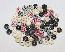 8mm - 72 Pc / Pack - Hand Crafted  Carved Bone Beads - 4 to 6 Colors / Pack