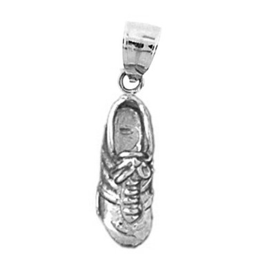 Rhodinierter 925 Sterling Silber Sportschuh Anhänger