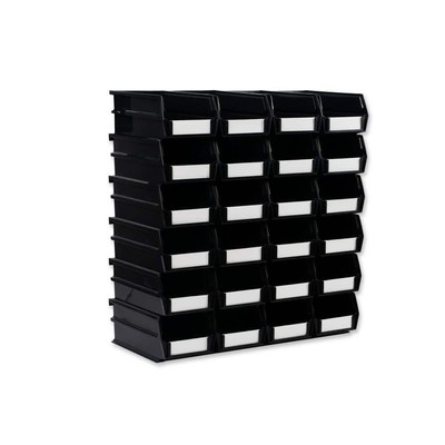 Triton Product Storage Bin Stacking Hanging Interlocking Polypropylene Black