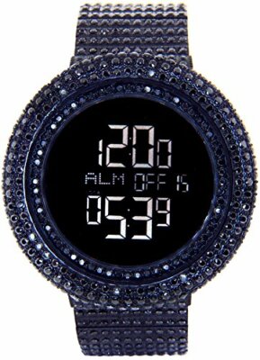 Men's King Master CZ Full Case & band Custom bezel Case two time zone Watch
