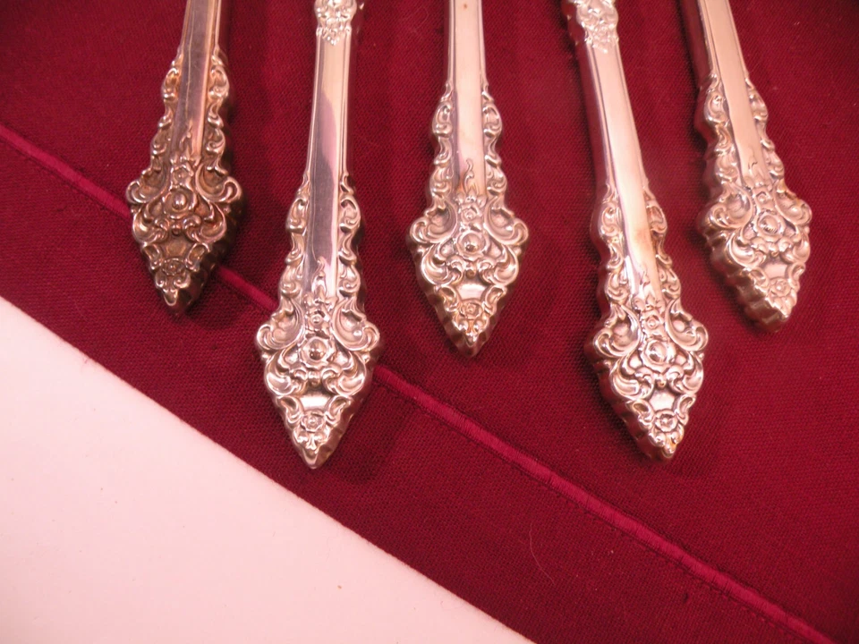 Juego de 5 cuchillos internacionales de plata profunda Rochambeau plateados 9 1/4" Foto 3 de 4