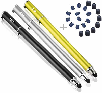 2-in-1 Universal Capacitive Stylus/styli 5.5'' L with 20 Pcs Replacement Rubber 