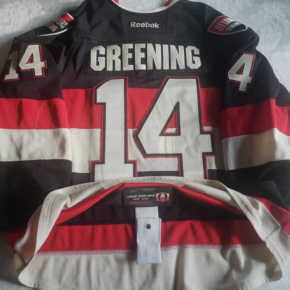 GAME WORN  Ottawa Senators 2013/14 Colin Greening Reebok Jersey sz 58 With COA - Image 3 of 4
