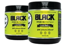 ROLDA 2 Pack Professional Black Styling Gel Alcohol Free Ultra hold 17.64oz (ea)