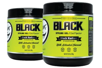 ROLDA 2 Pack Professional Black Styling Gel Alcohol Free Ultra hold 17.64oz (ea)