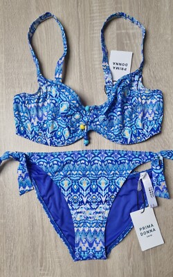 Maillot De Bain 2 Pièces Prima Donna - Bonnet C, Taille 40, Bleu - Avec Armatures