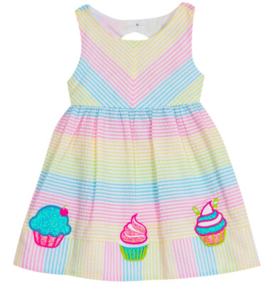 New! EMILY ROSE Seersucker Little Girl's Cupcake Sundress, Multicolor, Pick Size