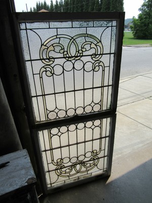 Antique Stained Glass Windows Double Hung Top Bottom Salvage Ebay