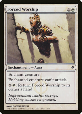 4x FORCED WORSHIP x4 - Nearmint - NPH New Phyrexia - MTG - FREE SHIPPING