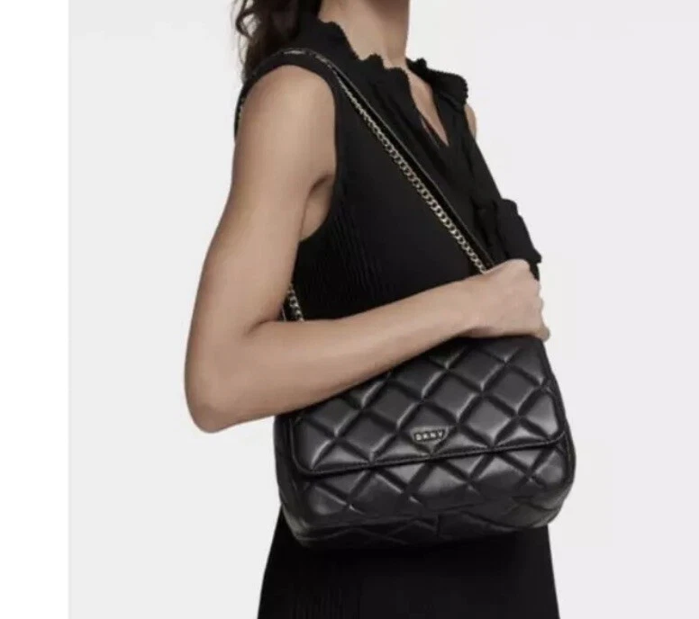 Quilted Handbag Leather Ginette Black |Delage