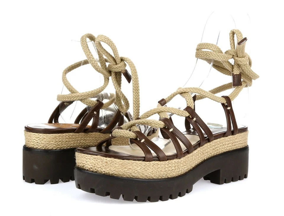 Sandalias Plataforma Gladiador Cuero Marrón Caqui Colección Michael Kors Talla 36 Foto 2 de 4
