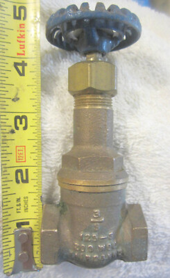 3/8'' ad Gate Valve 200 WOG 125 S Fairbanks VTG,NOS w patina,shut off,solid wedge