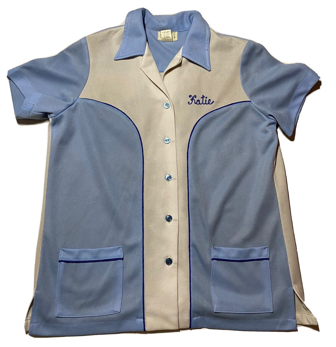 Vintage Chain Stitch Bowling Shirt Rockabilly Polyest… Gem