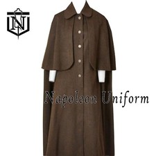 Inverness Cape Men Dark Brown Wool Cape 19Th Century Military Cape Regency Cape