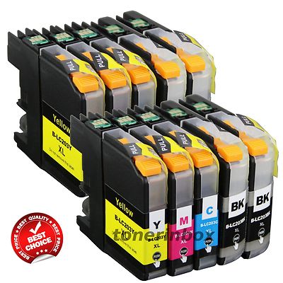10pk LC203 LC-203 XL Ink Cartridge For  MFC-J460dw J480dw J485dw LC201