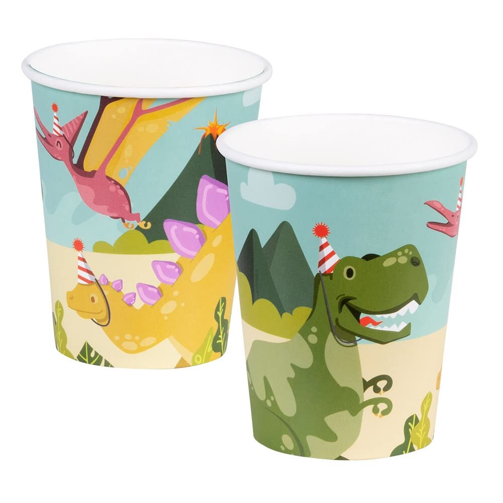 Boland 50067 - Dino Party Cups 10 Pieces 210ml Eco-Friendly Party Tableware 100%