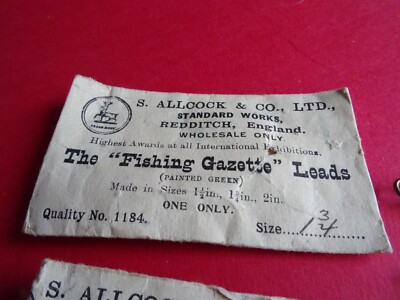 2X SCARCE EARLY VINTAGE ALLCOCK FISHING GAZETTE LEADS IN RELATED PACKETS | eBay UK 2X SCARCE EARLY VINTAGE ALLCOCK FISHING GAZETTE LEADS IN RELATED PACKETS | eBay UK