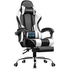 GTPLAYER Gaming Chair, Computer Chair with Footrest and Lumbar Support, Height A