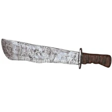 17.5" Rustic JUNGLE MACHETE Halloween Costume Accessory Prop Plastic Fake Weapon