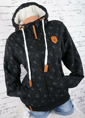 Damen Sweat Jacke Kapuze Hoodie Teddyfell gefüttert Futter Anker L XL 2XL 3XL - Bild 13 von 54