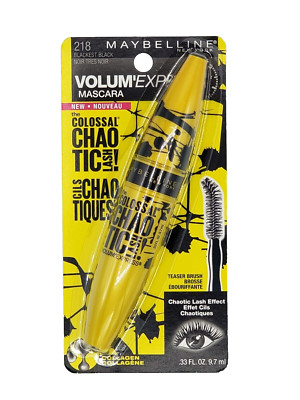 NEW Maybelline Volum'Express Colossal Chaotic Lash Mascara 218 BLACKEST BLACK