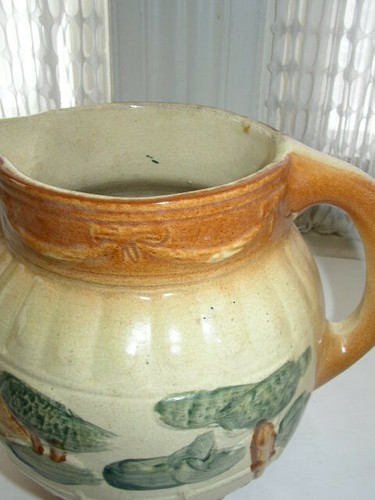 Antique, Rare, Yellow Ware Pitcher - Picture 7 of 9