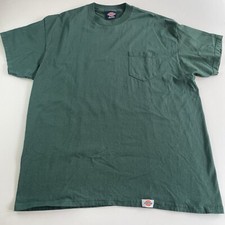 Vintage 90s Dickies Blank Green Classic Pocket T-Shirt Size 2XL Made In USA