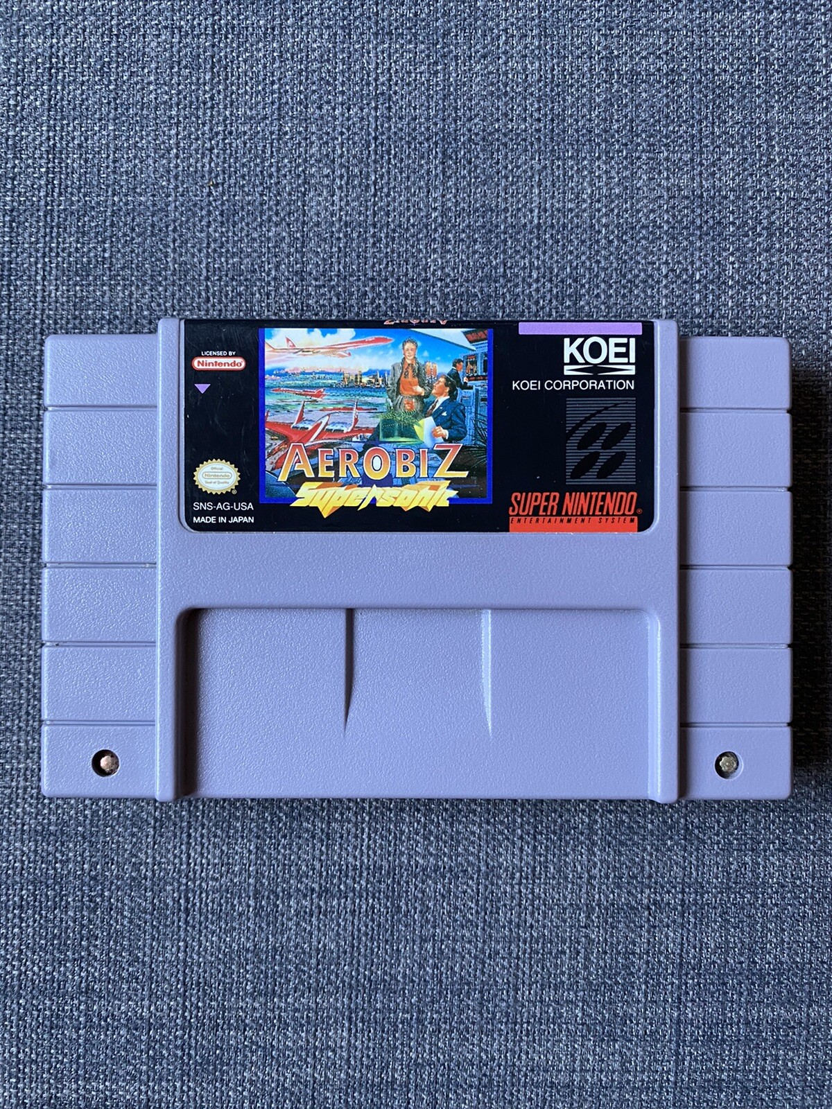 Aerobiz Supersonic (Super Nintendo SNES, 1995) Authentic Excellent Shape 