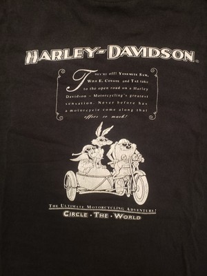 RARE! Vintage 1991 Harley Davidson Mens Tee Acme Clothing Looney 