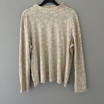 White Stag - Women's Plus Mock Neck Top Long Sleeve Pull Over Size XXL/2XG